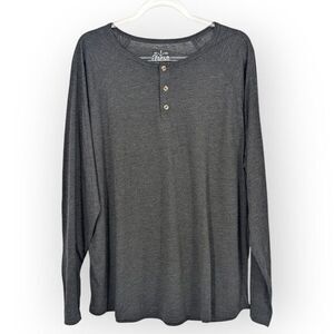 Fresh Clean Tees Henley Shirt Mens 2X Dark Gray Basic Comfort‎ Stretch NWOT 2XL